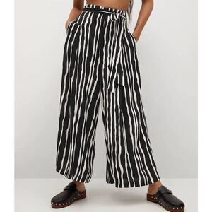 MANGO Viscose Patterned Pants New